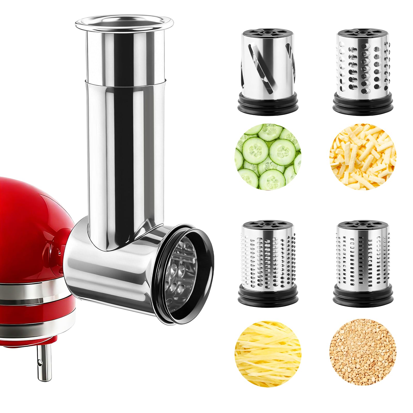 Commercial Kitchen Aid Mixer - Stainless Steel Slicer Shredder Cheese Grater