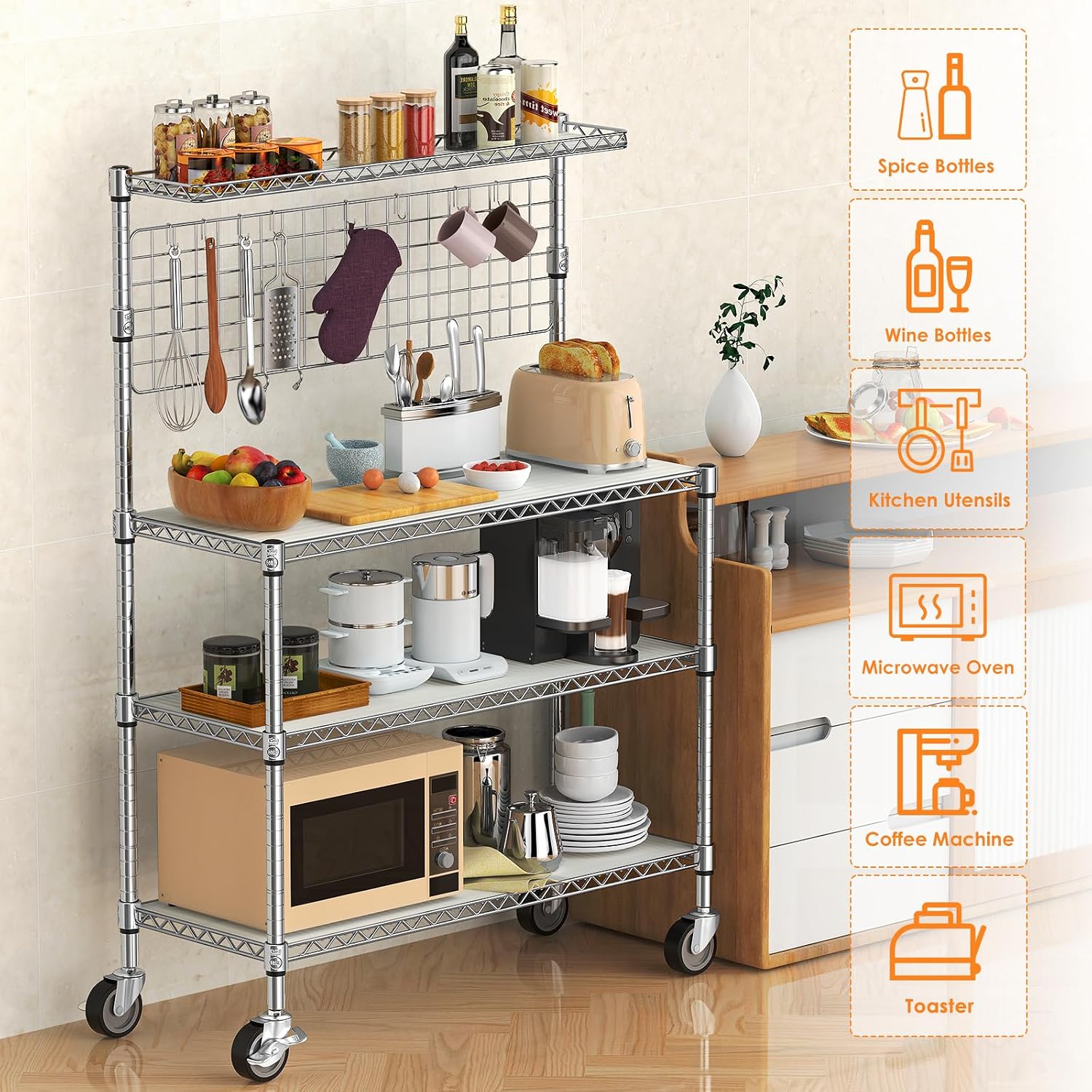 Bakers Rack Display Stand Stor - огляд і ціна Commercial Kitchen Microwave