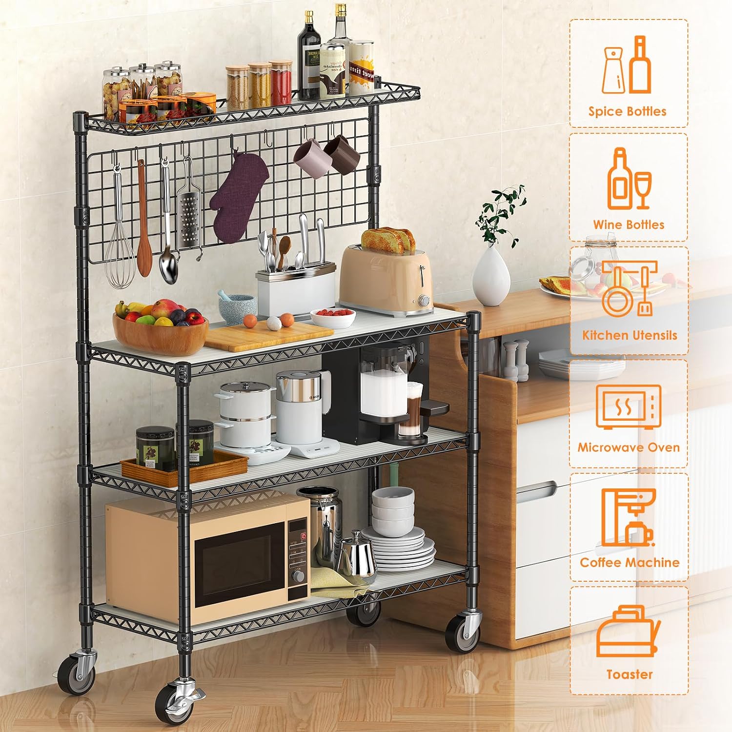 Bakers Rack Display Stand Stor - огляд і ціна Commercial Kitchen Microwave