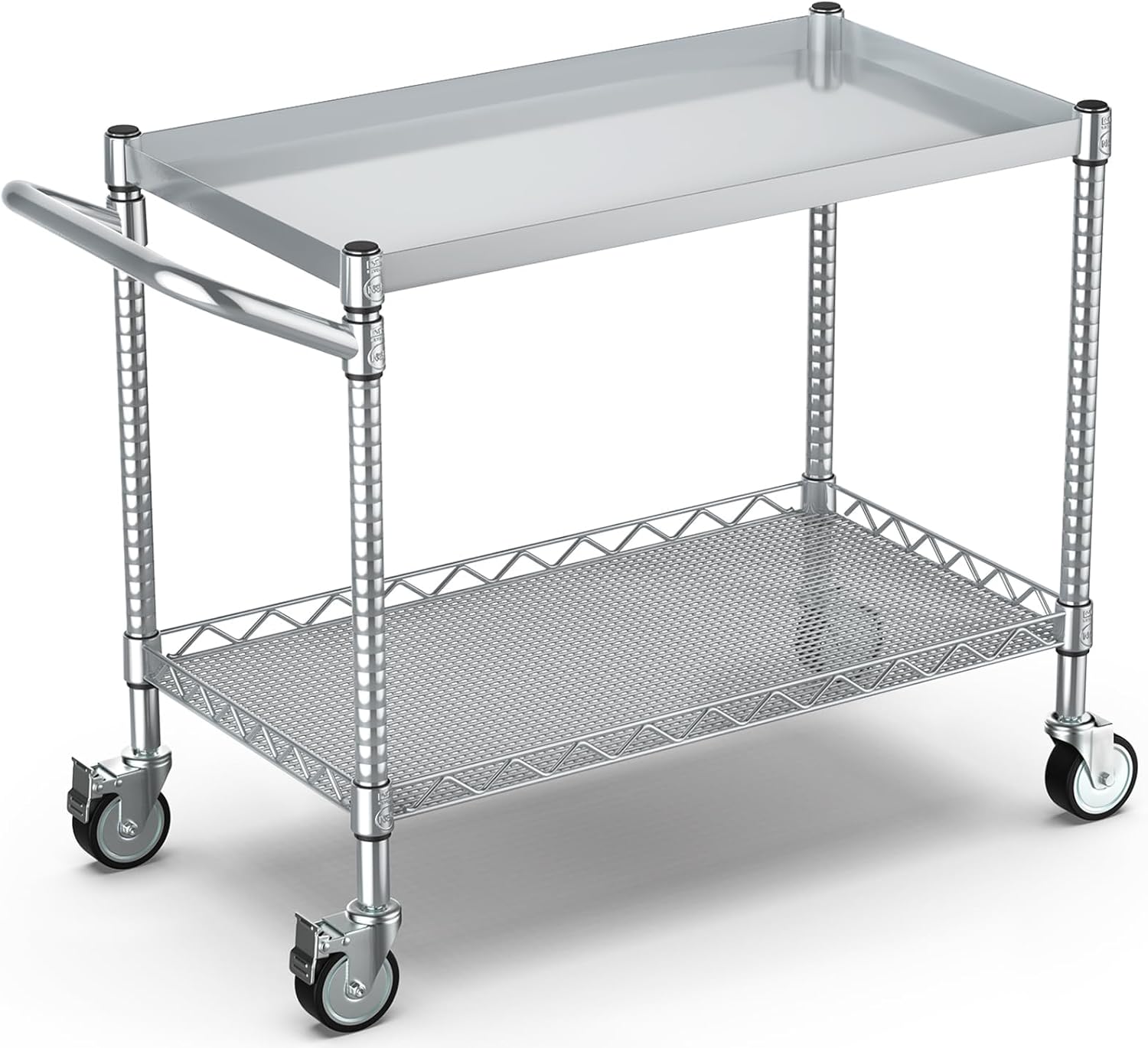 2-Tier Silver Metal Rolling Ut - огляд і ціна Commercial Kitchen Warehouse