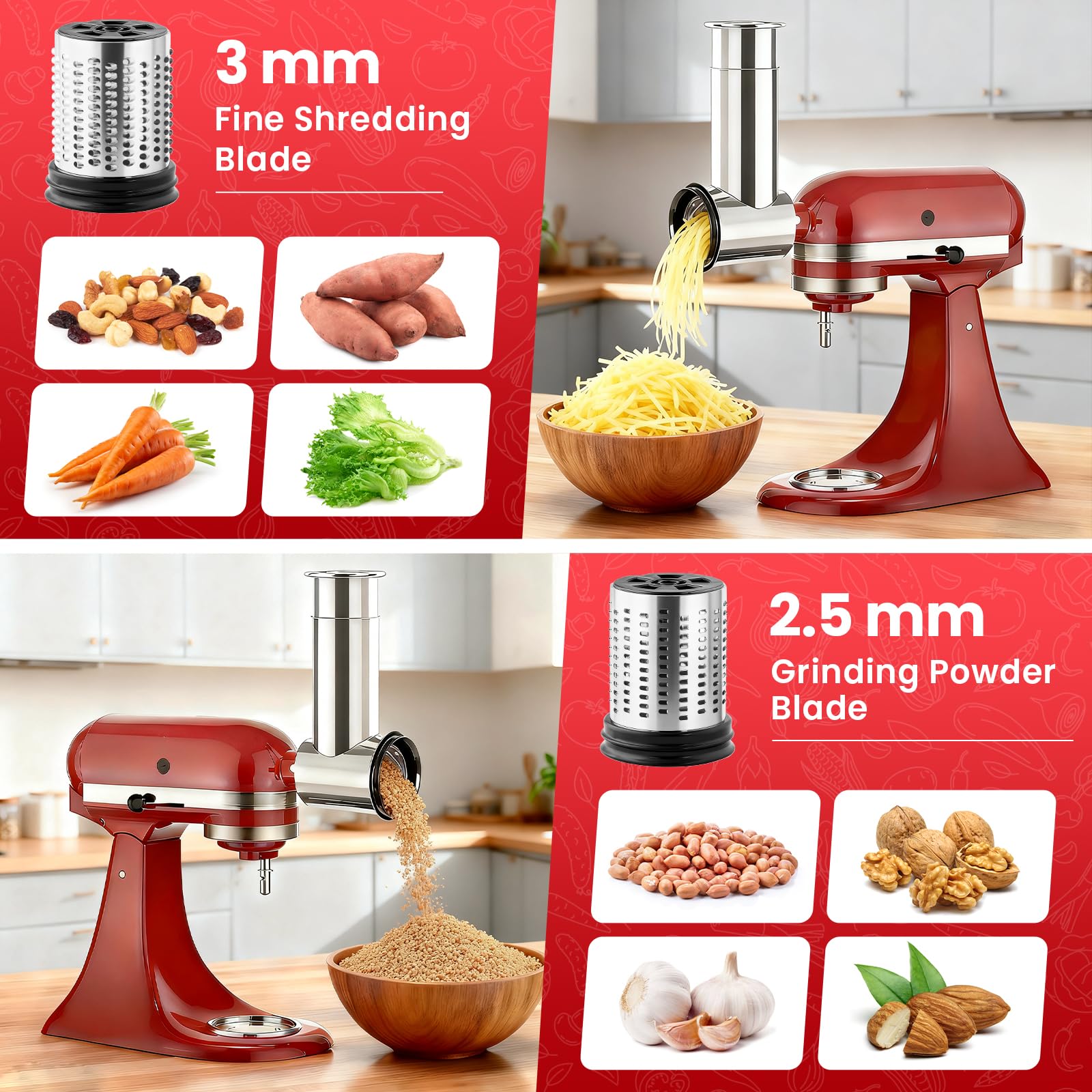 Stainless Steel Slicer Shredde - огляд і ціна Commercial Kitchen Aid Mixer