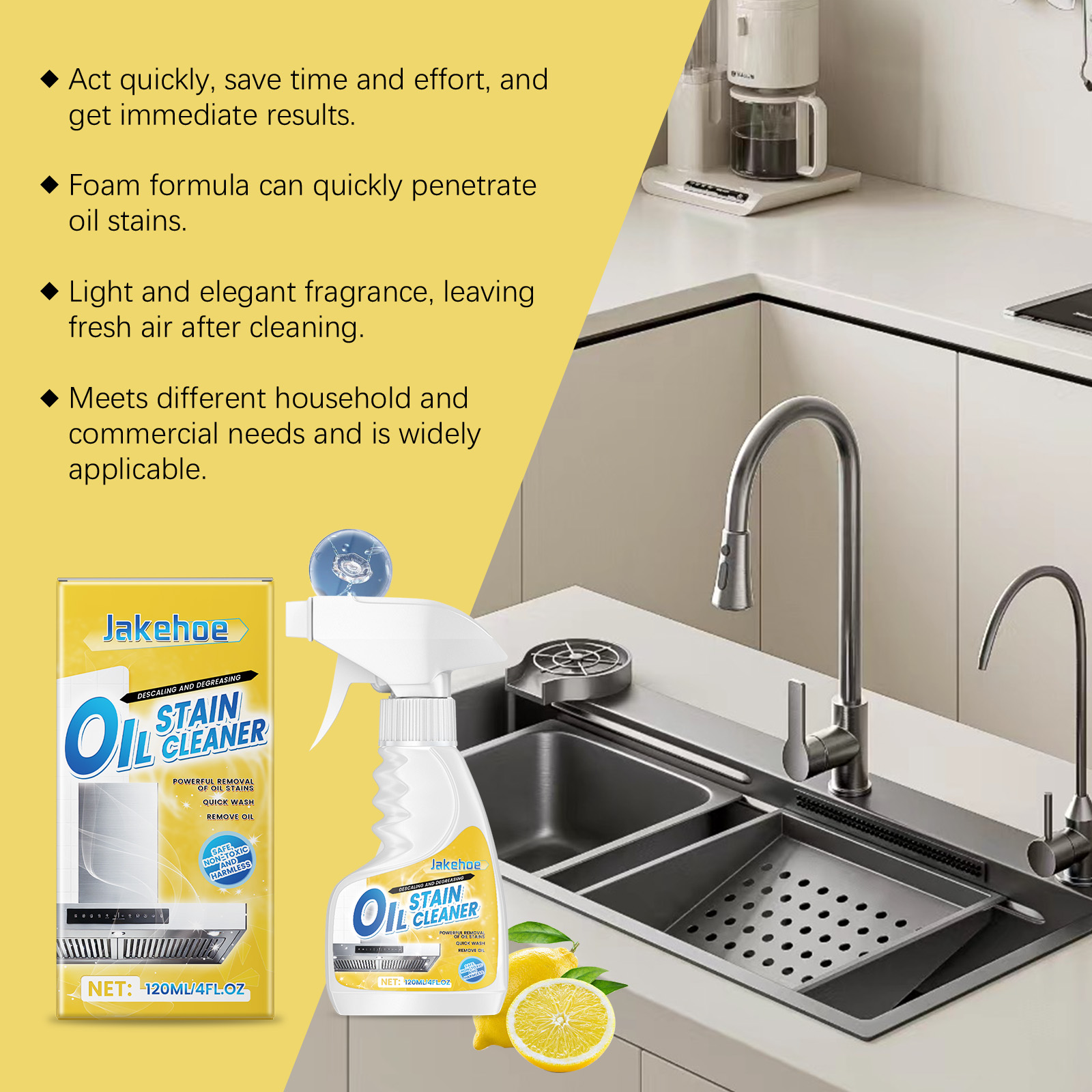 Jakehoe 120ml Heavy Kitchen De - огляд і ціна Commercial Kitchen Grease Cleaner