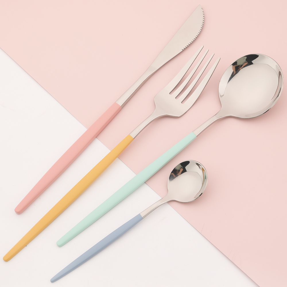 New 24Pcs Mix Color Dinnerware - огляд і ціна Commercial Kitchen Knife Set