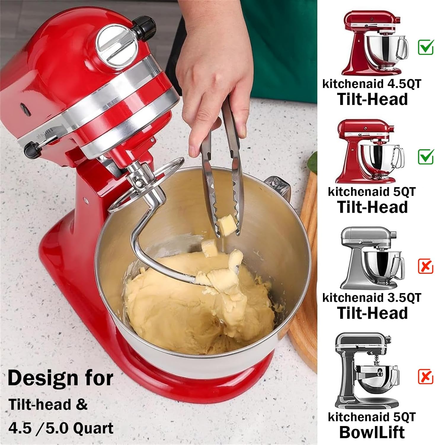 Stainless Steel Dough Hook Wit - огляд і ціна Commercial Kitchen Aid Mixer